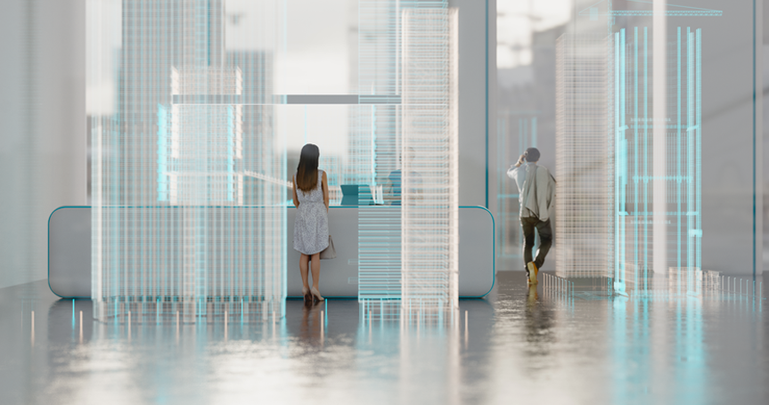 关键词：数字孪生，，，，智慧展厅，，可视化交互，，深圳市强盛科技;描述：深圳市强盛科技数字孪生解决方案中的智慧展厅，，，实现场景可视化交互体验